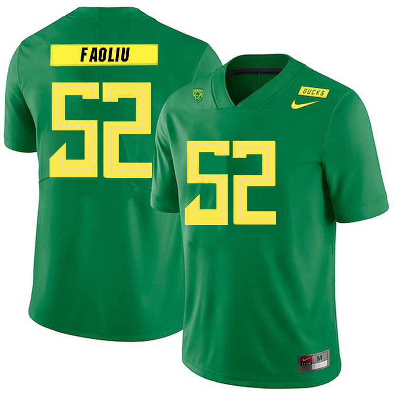 2019 Men #52 Andrew Faoliu Oregon Ducks College Football Jerseys Sale-Green